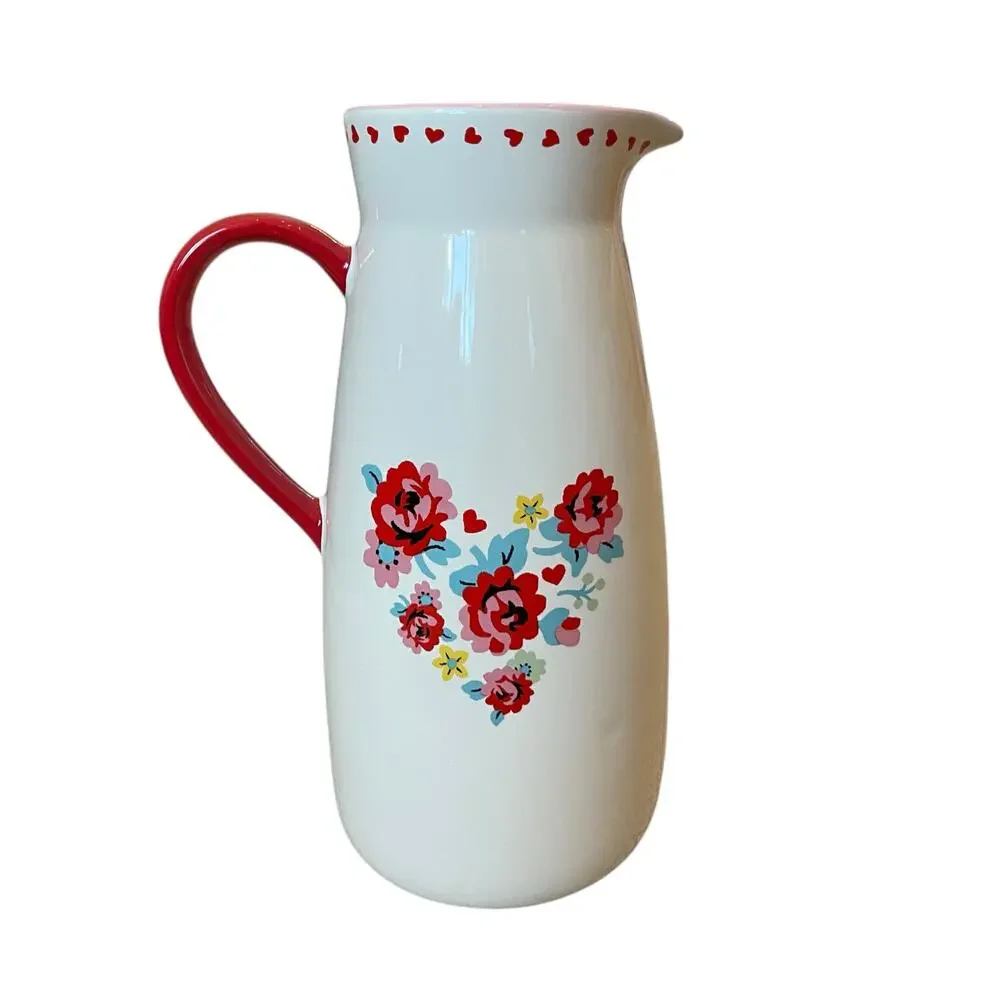 CATH KIDSTON Ceramic Roses & Hearts Water Jug | Pitcher 57.5oz NEW